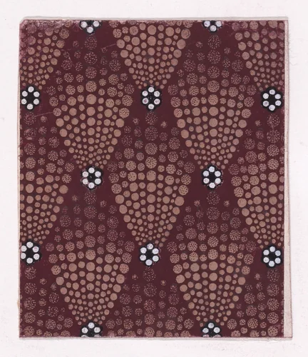 Textile Design with Rosettes of Pearls Flanked with Abstract Palmettes of Dots by anonymous, drawing, 1840