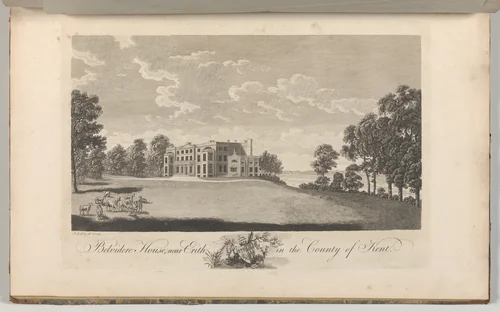 Belvidere House, near Erith, in the County of Kent, from Edward Hasted's, The History and Topographical Survey of the County of Kent, vols. 1-3 by Richard Bernard Godfrey, book, 1777-1790