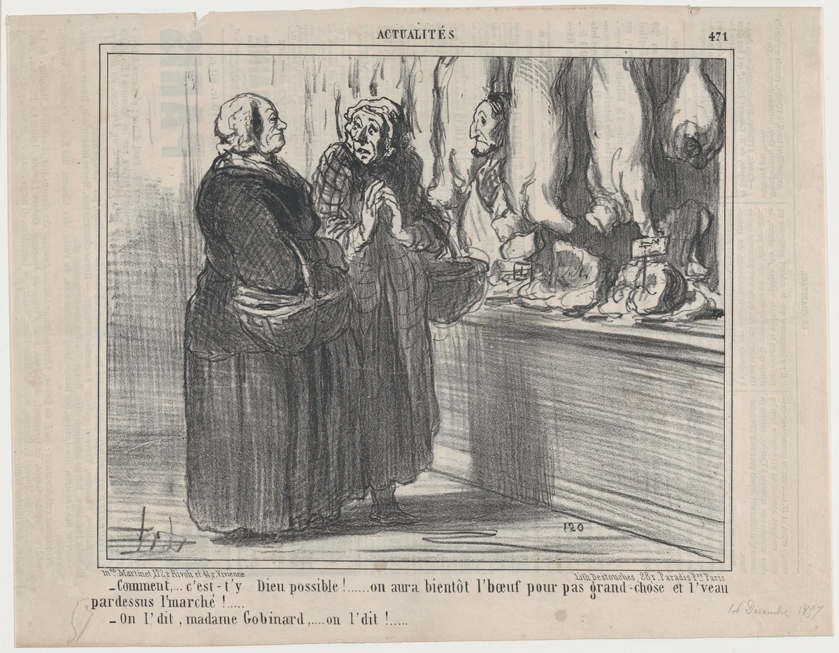 Comment,...c'est-t'y Dieu possible!..., from Actualités, published in Le Charivari, December 14, 1857 by Honoré Daumier, print, 1857