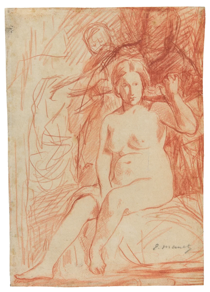Seated Nude by Édouard Manet, drawing, 1858-1860