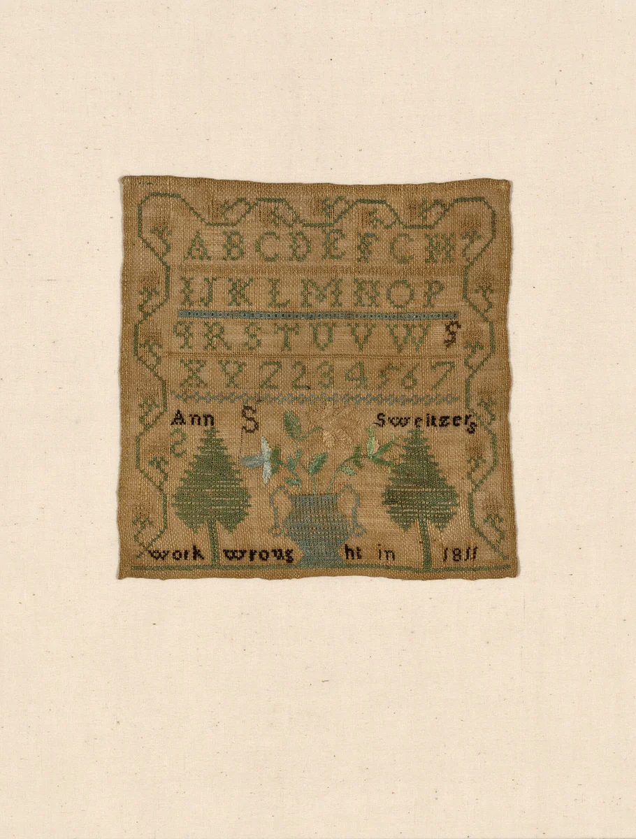 Sampler by Ann S. Sweitzers, textile, 1811