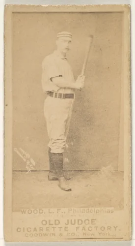 George A. Wood, Left Field, Philadelphia, from the Old Judge series (N172) for Old Judge Cigarettes by Goodwin & Company, photograph, 1887-1890