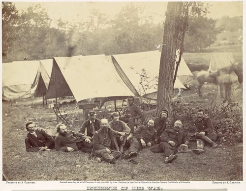 Group at Headquarters of the Army of the Potomac, Antietam, October 1862 by Alexander Gardner, photograph, 1862