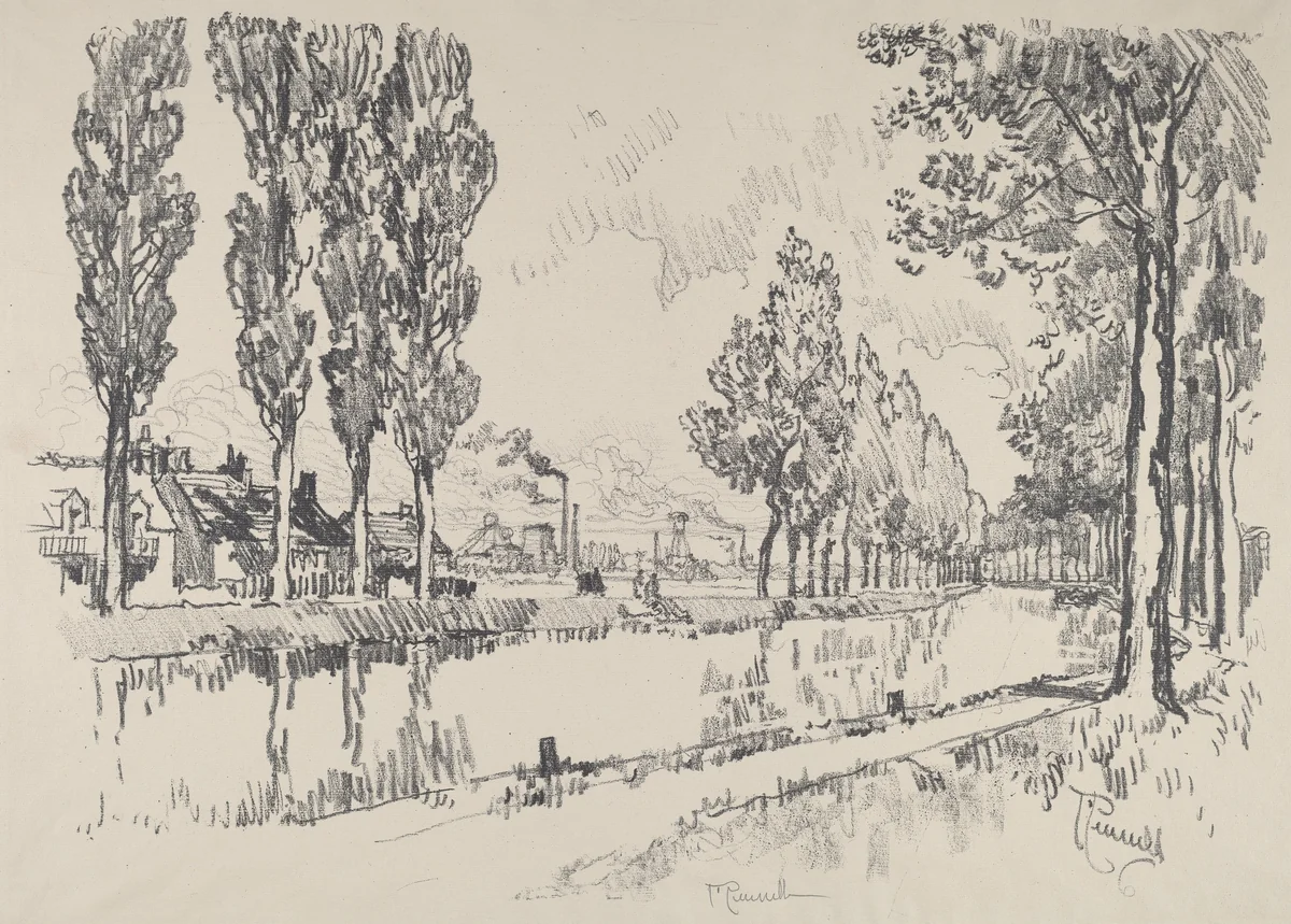 The Canal at Blanzy, France by Joseph Pennell, print, 1911