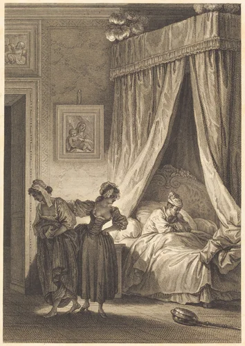 La gageure des trois commeres: La servante by Antoine-Jean Duclos, print, 1756-1815