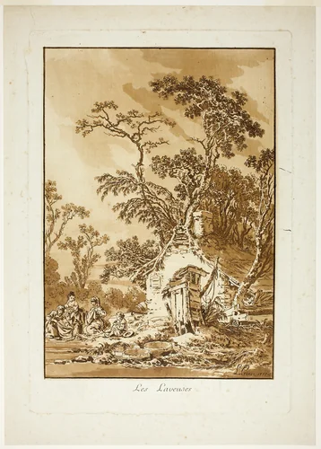 The Washerwomen by Jean Baptiste Le Prince, print, 1771