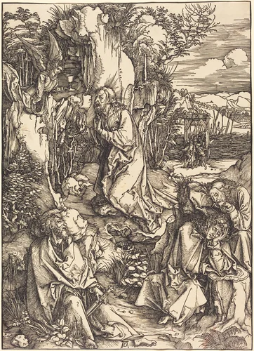 Christ on the Mount of Olives by Albrecht Dürer, print, 1497-1499