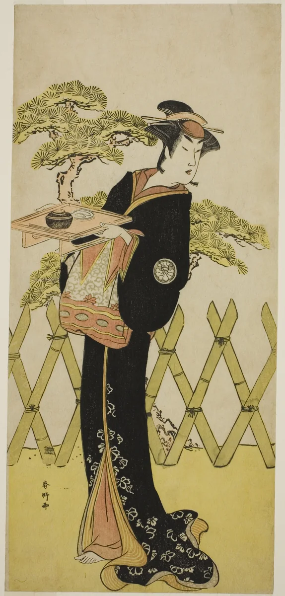 The Actor Segawa Tomisaburo II as Lady Masago (Masago Gozen) (?) in the Play Genji Saiko Kogane no Tachibana (?), Performed at the Ichimura Theater (?) in the Eleventh Month, 1788 (?) by Katsukawa Shunko, print, 1783-1793
