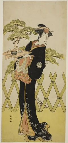 The Actor Segawa Tomisaburo II as Lady Masago (Masago Gozen) (?) in the Play Genji Saiko Kogane no Tachibana (?), Performed at the Ichimura Theater (?) in the Eleventh Month, 1788 (?) by Katsukawa Shunko, print, 1783-1793