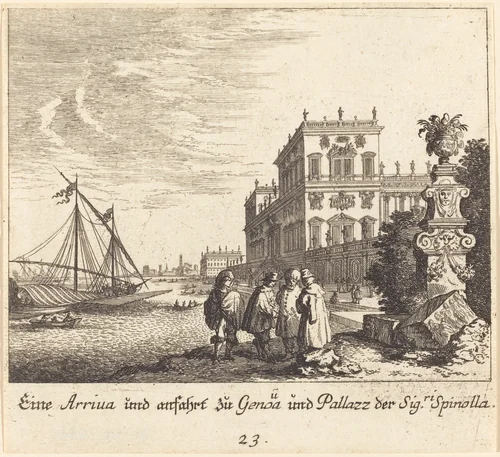 Palazzo Spinolla, Genoa by Melchior Küsel; Johann Wilhelm Baur, print, 1681