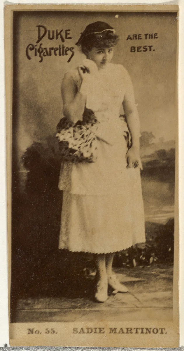Card Number 55, Sadie Martinot, from the Actors and Actresses series (N145-6) issued by Duke Sons & Co. to promote Duke Cigarettes by W. Duke, Sons & Co., photograph, 1880-1889