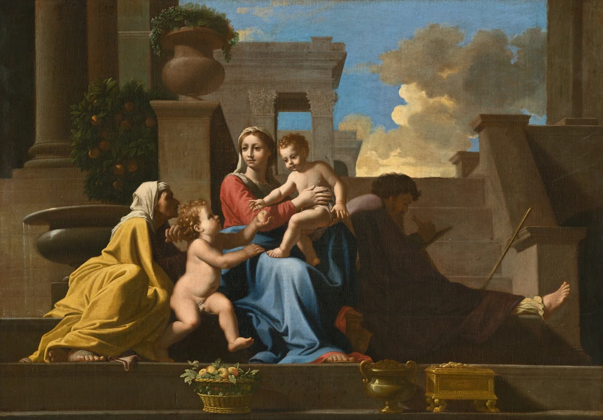 The Holy Family on the Steps by Nicolas Poussin, painting, 1648