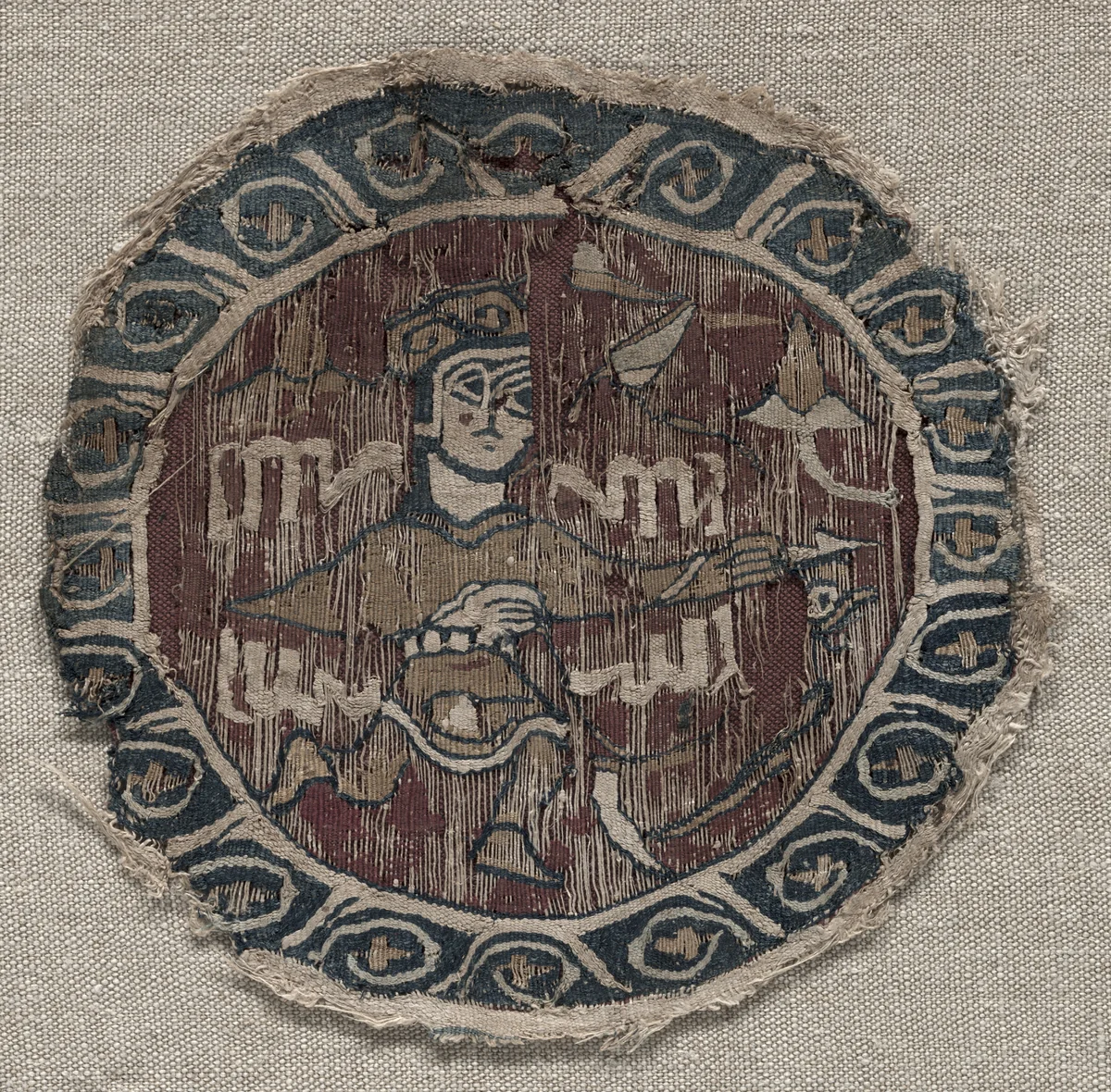 Roundel with figure by Unknown, textile, 1000-1099