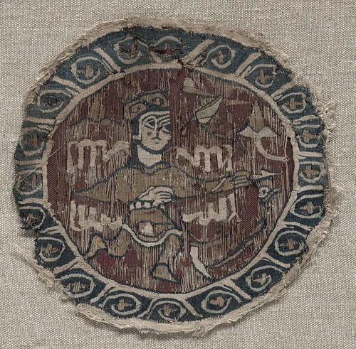 Roundel with figure by Unknown, textile, 1000-1099