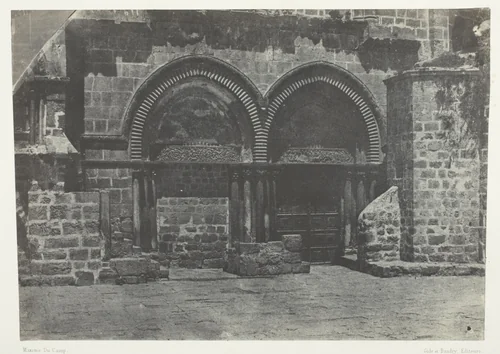Jérusalem, Arcades Inférieures De L'Eglise Du Saint-Sépulcre; Palestine by Maxime Du Camp, photograph, 1849-1851