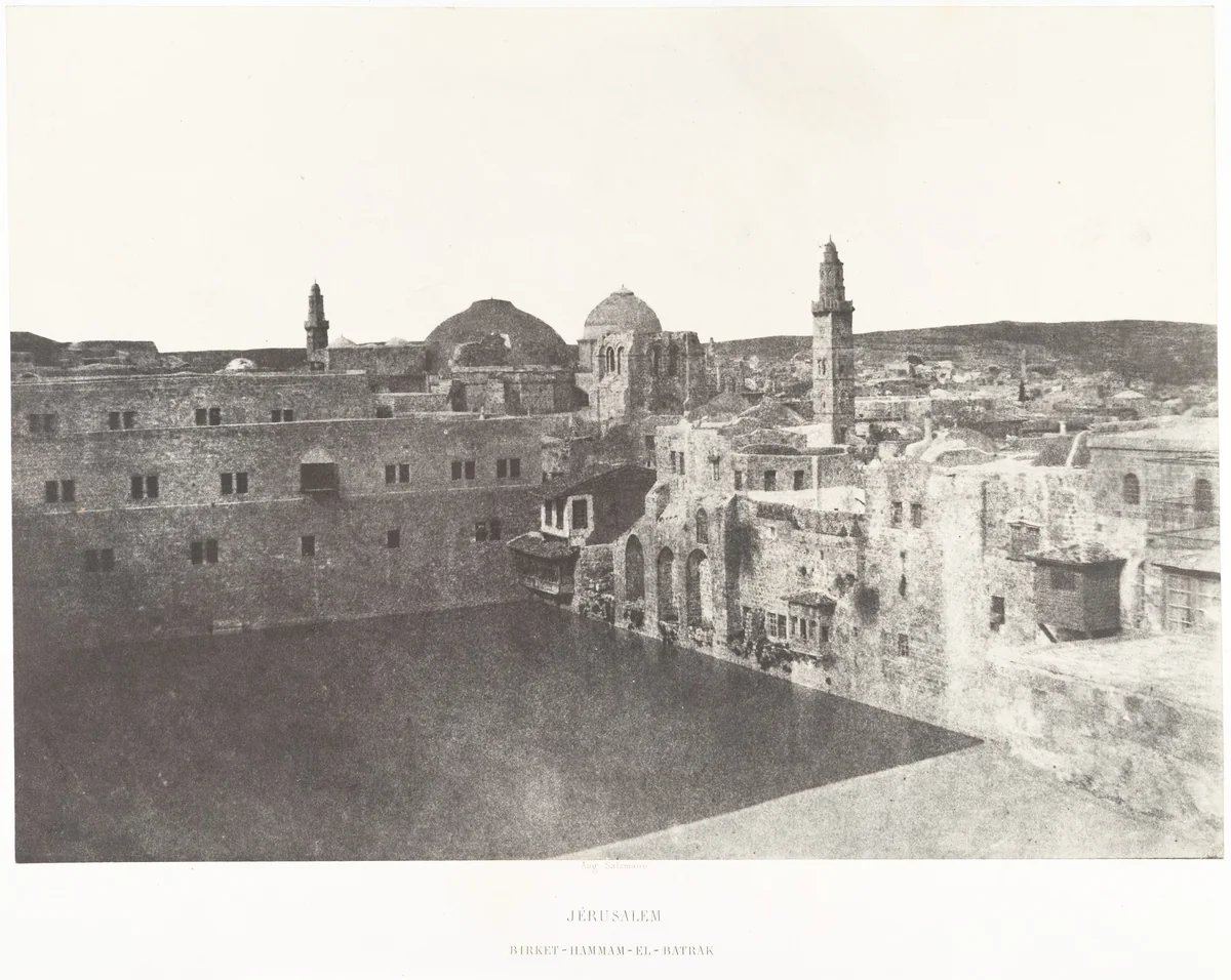 Jérusalem, Birket-Hammam-el-Batrak by Auguste Salzmann, photograph, 1854-1859