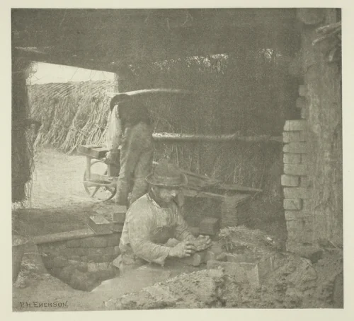 Brickmaking (Norfolk) by Peter Henry Emerson, print, 1883-1887