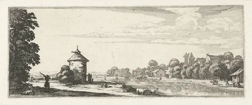 Duiventil by Jacques Callot, print, 1618-1624