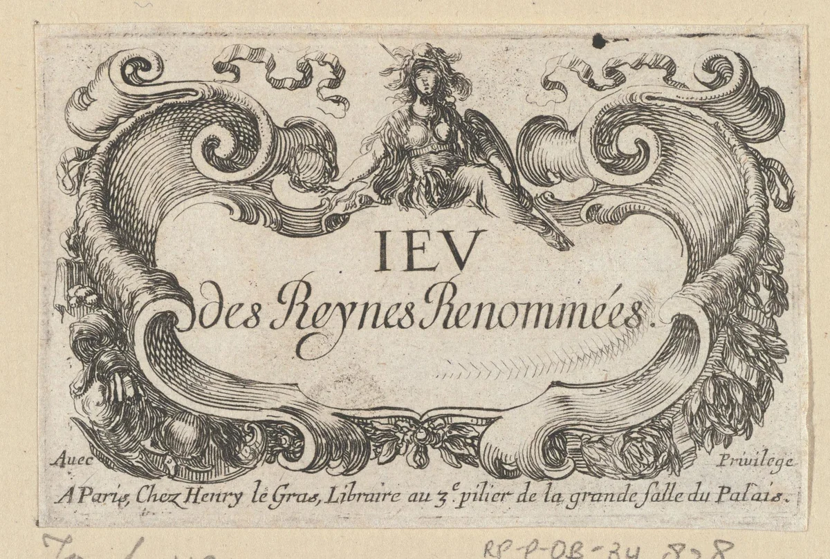 Titelprent met cartouche met tekst by Stefano della Bella, print, 1620-1664