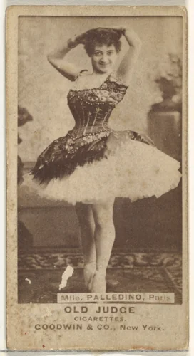 Mlle. Palledino, Paris, from the Actors and Actresses series (N171) for Old Judge Cigarettes by Goodwin & Company, photograph, 1886-1890