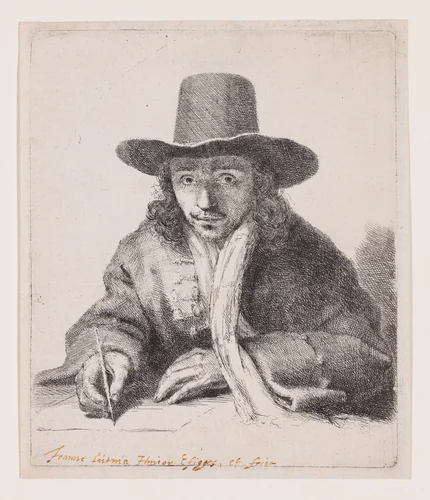 Self-Portrait, Drawing by Jan Lutma the Younger, print, 1645-1655