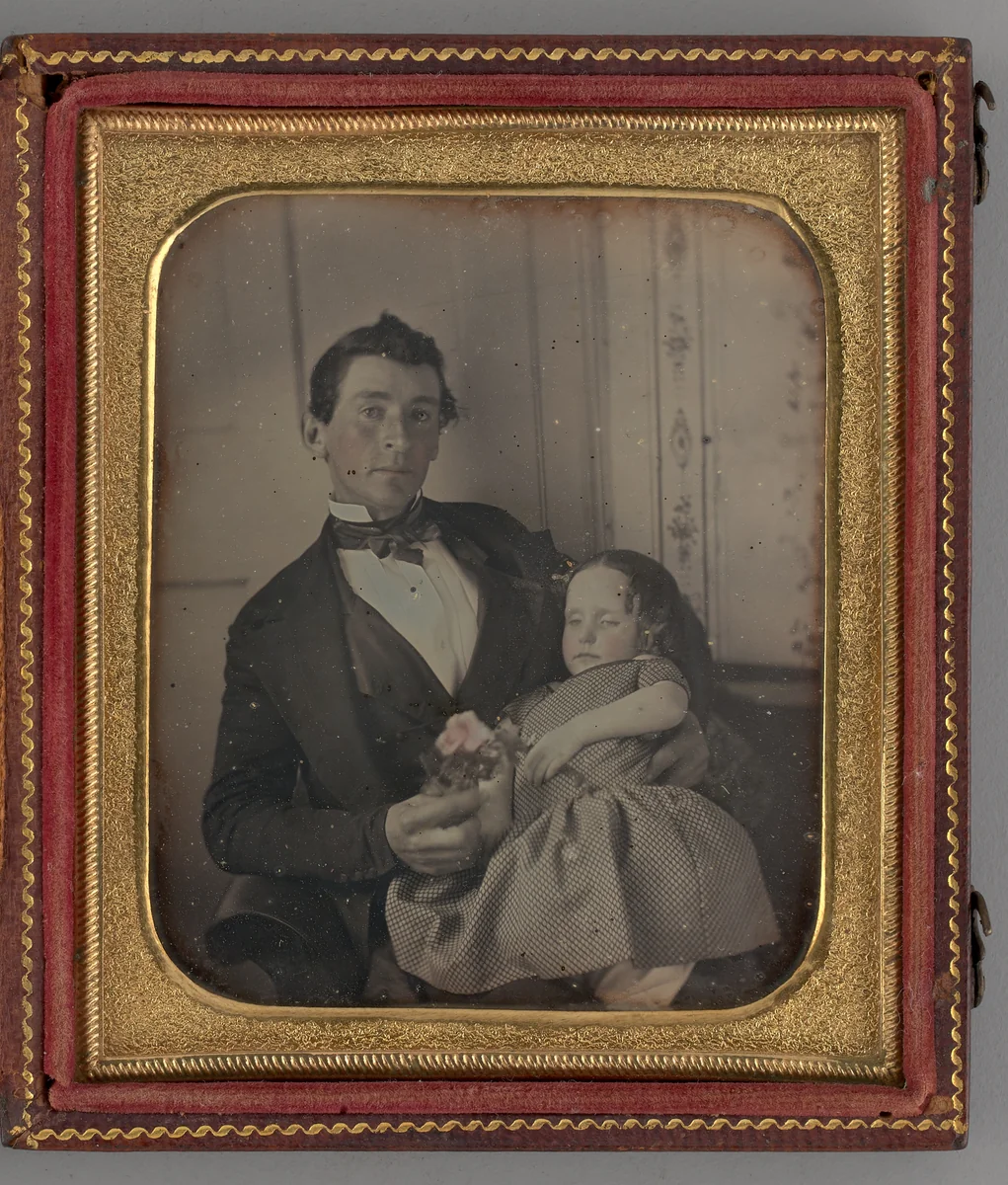 Untitled (Portrait of man Holding a Girl) by Unknown maker, other, 1852