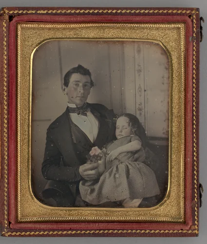 Untitled (Portrait of man Holding a Girl) by Unknown maker, other, 1852