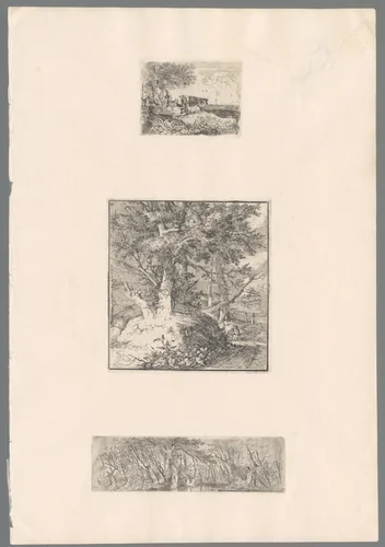 Bomen langs het water by John Crome, print, 1834