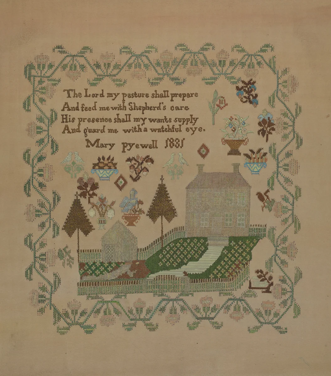 Sampler by Albert Levone, index of american design, 1936