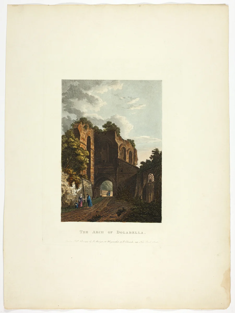 The Arch of Dolabella, plate thirty-five from the Ruins from the Rome by M. Dubourg, print, 1797