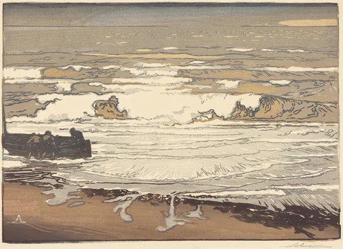 Unfurled Waves, Flood of September, 1901 (Les Vagues deferlent) by Auguste Lepère, print, 1901