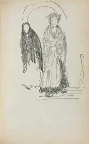 Italian Sketchbook: Two Standing Women (page 123) by Maurice Prendergast, book, 1898-1899