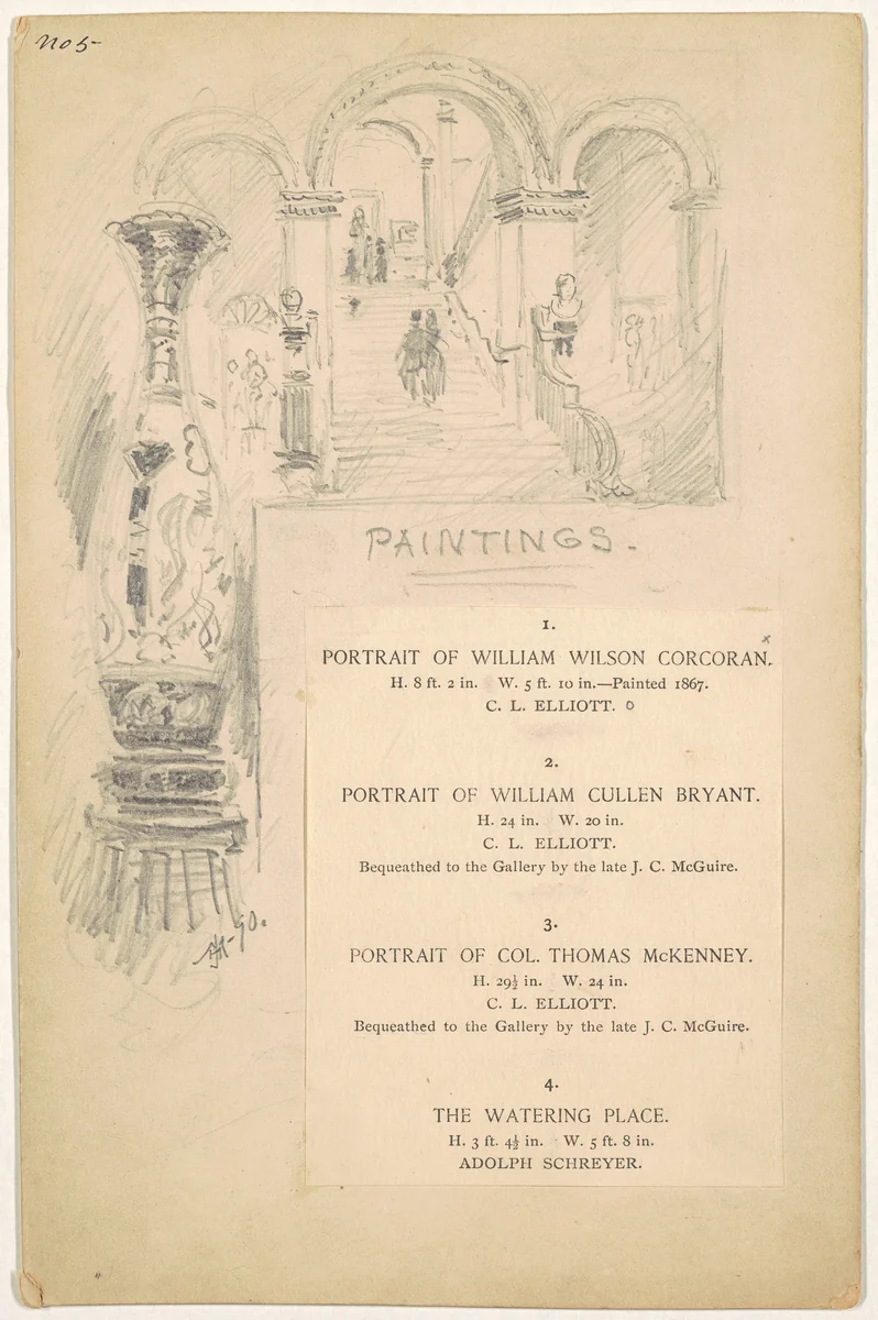 Study for "Paintings" by James Henry Moser, drawing, 1890