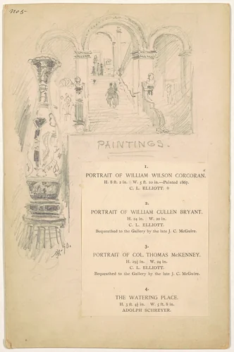 Study for "Paintings" by James Henry Moser, drawing, 1890