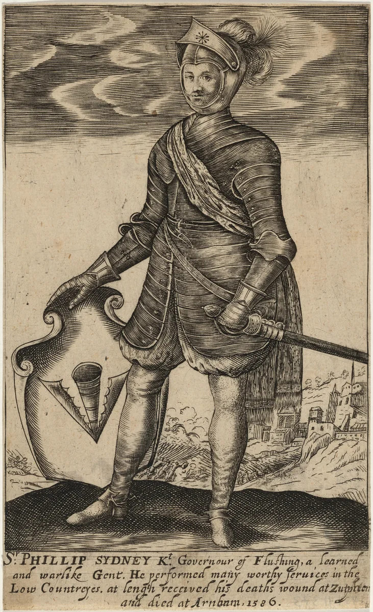 Sir Philip Sidney by Robert Vaughan, print, 1622
