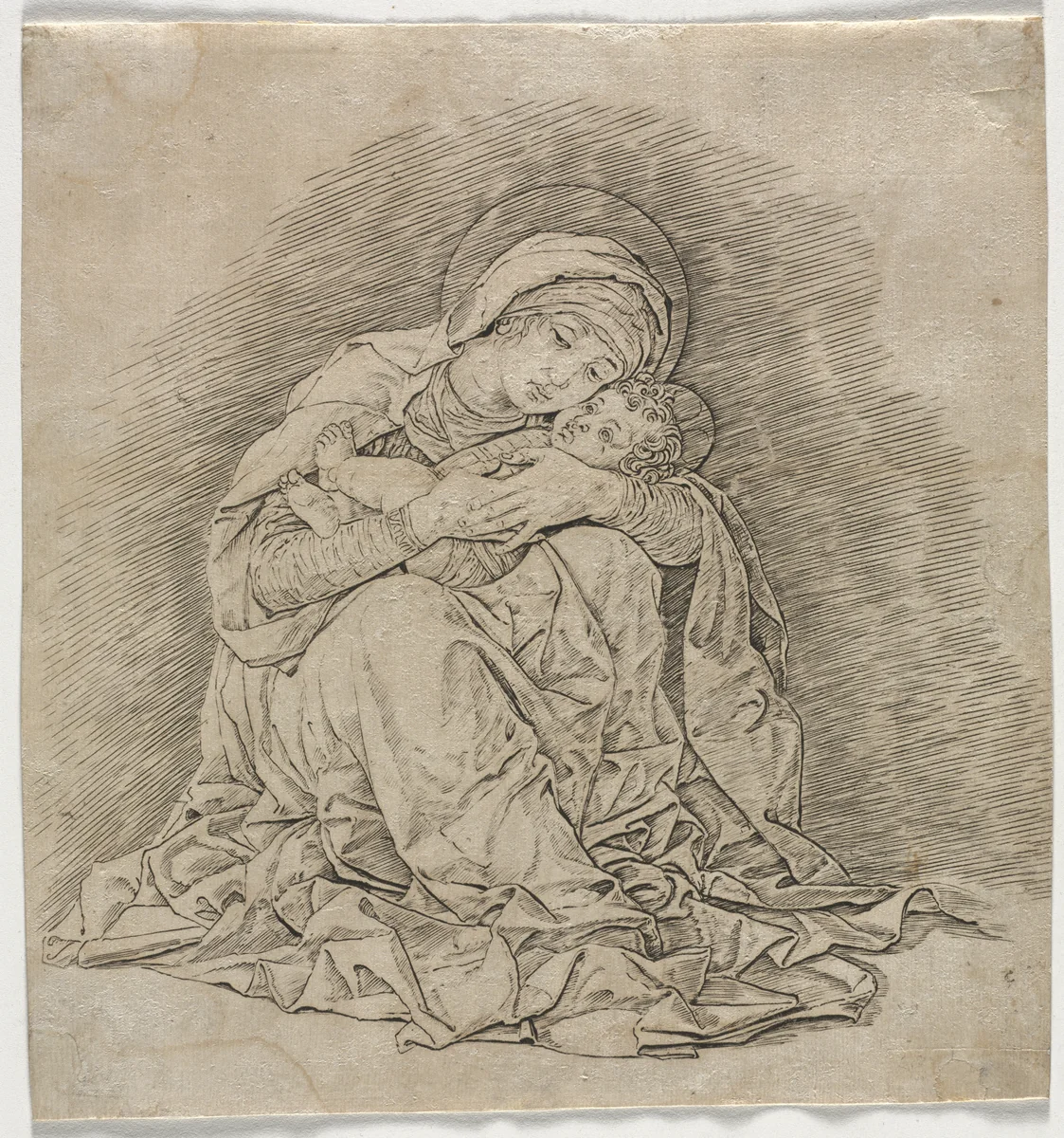 Virgin and Child by Andrea Mantegna, print, 1485-1491