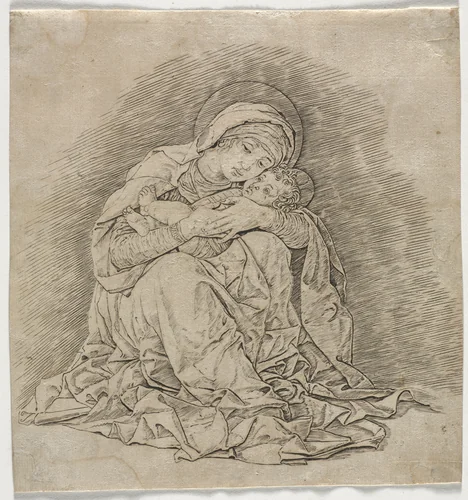Virgin and Child by Andrea Mantegna, print, 1485-1491
