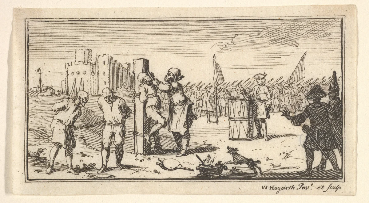 Cutting Off the Nose (Modern Military Punishments) by William Hogarth, print, 1720-1779