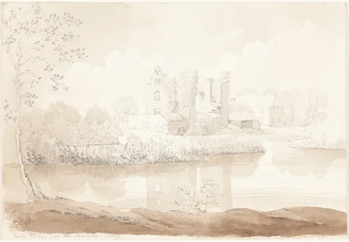 Castle Rheban on the River Barrow, Athy by James Bulwer, drawing, 1794-1874