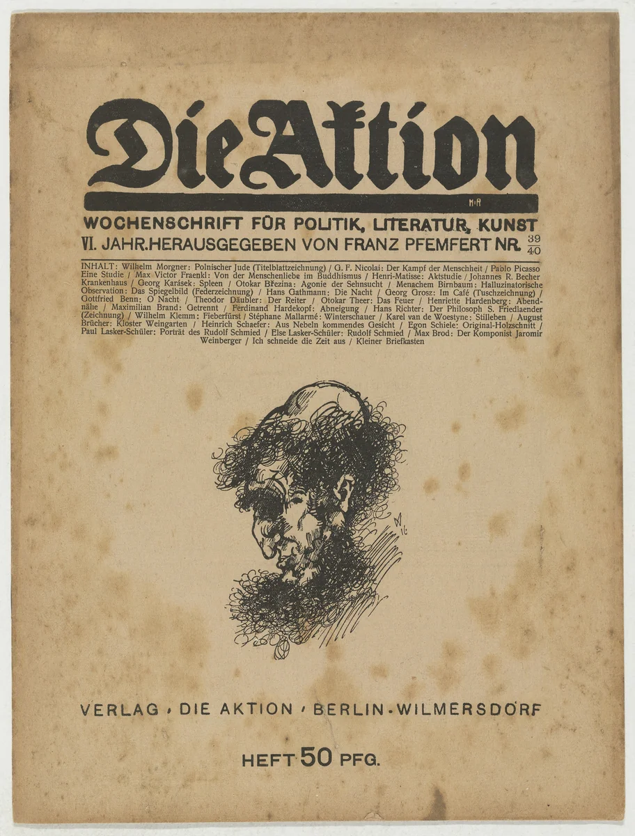 Die Aktion, vol. 6, no. 39/40 by Egon Schiele, periodical, 1916