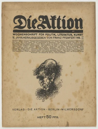 Die Aktion, vol. 6, no. 39/40 by Egon Schiele, periodical, 1916