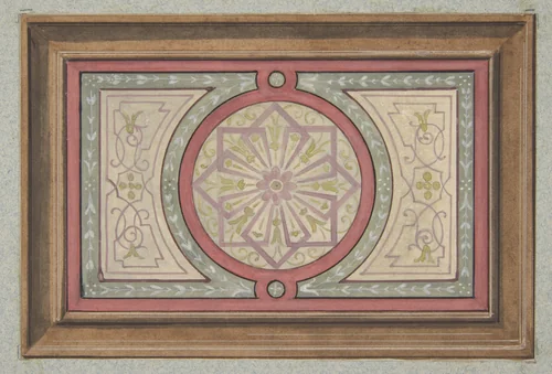 Design for a framed panel with painted decoration by Jules-Edmond-Charles Lachaise, drawing, 1830-1897