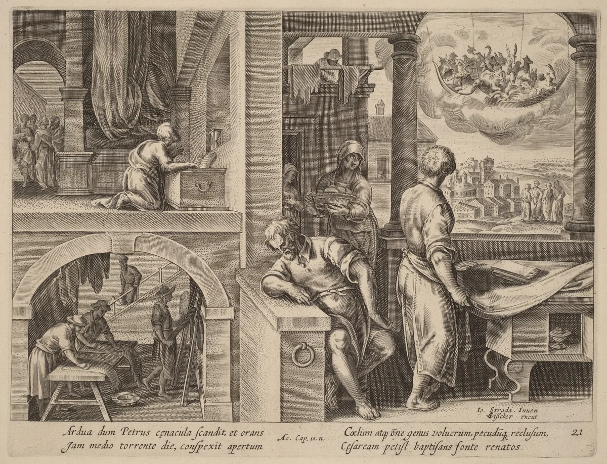 The Vision of Saint Peter by Philip Galle, print, 1537-1612