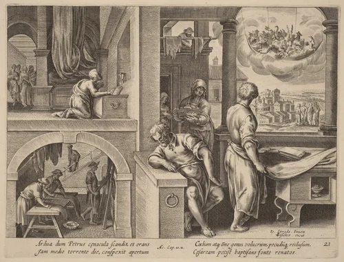 The Vision of Saint Peter by Philip Galle, print, 1537-1612