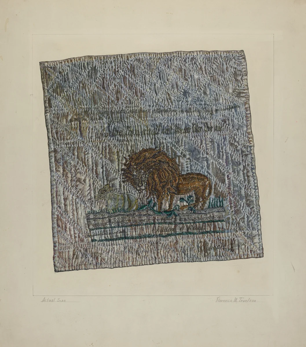 Quilt Block: "Audax et Fides" by Florence Truelson, index of american design, 1935-1942