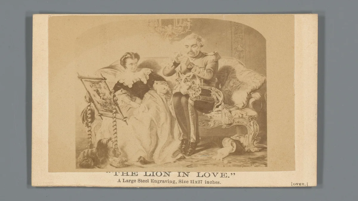 Fotoreproductie van een prent van een stel op een bank uitgegeven door Arthur's Illustrated Home Magazine als bijlage by anonymous, photograph, 1875