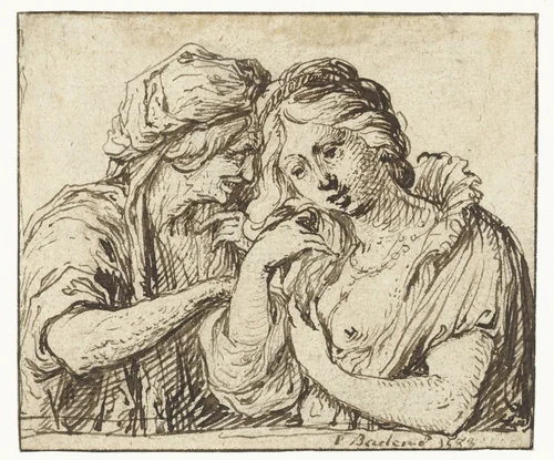 Vertumnus en Pomona by Unknown, drawing, 1575-1679