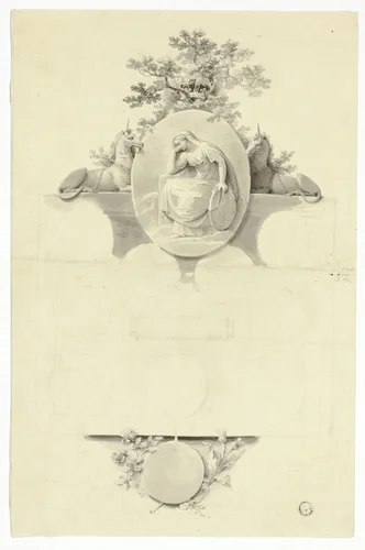 Tomb Monument and Detail by John Bacon, painting, 1785-1795