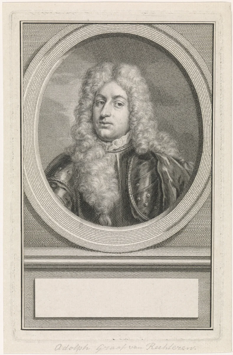 Portret van Adolf Hendrik van Rechteren by Jacob Houbraken, print, 1747-1759