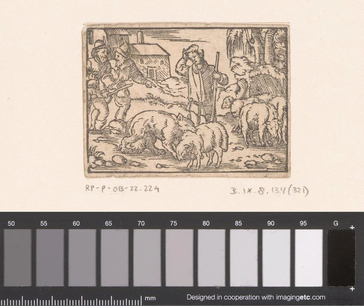 Fabel van de herder en de wolf by Virgilius Solis, print, 1566